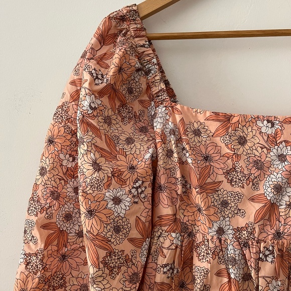 J. Crew pink flower poplin baby doll mini dress - Picture 3 of 7